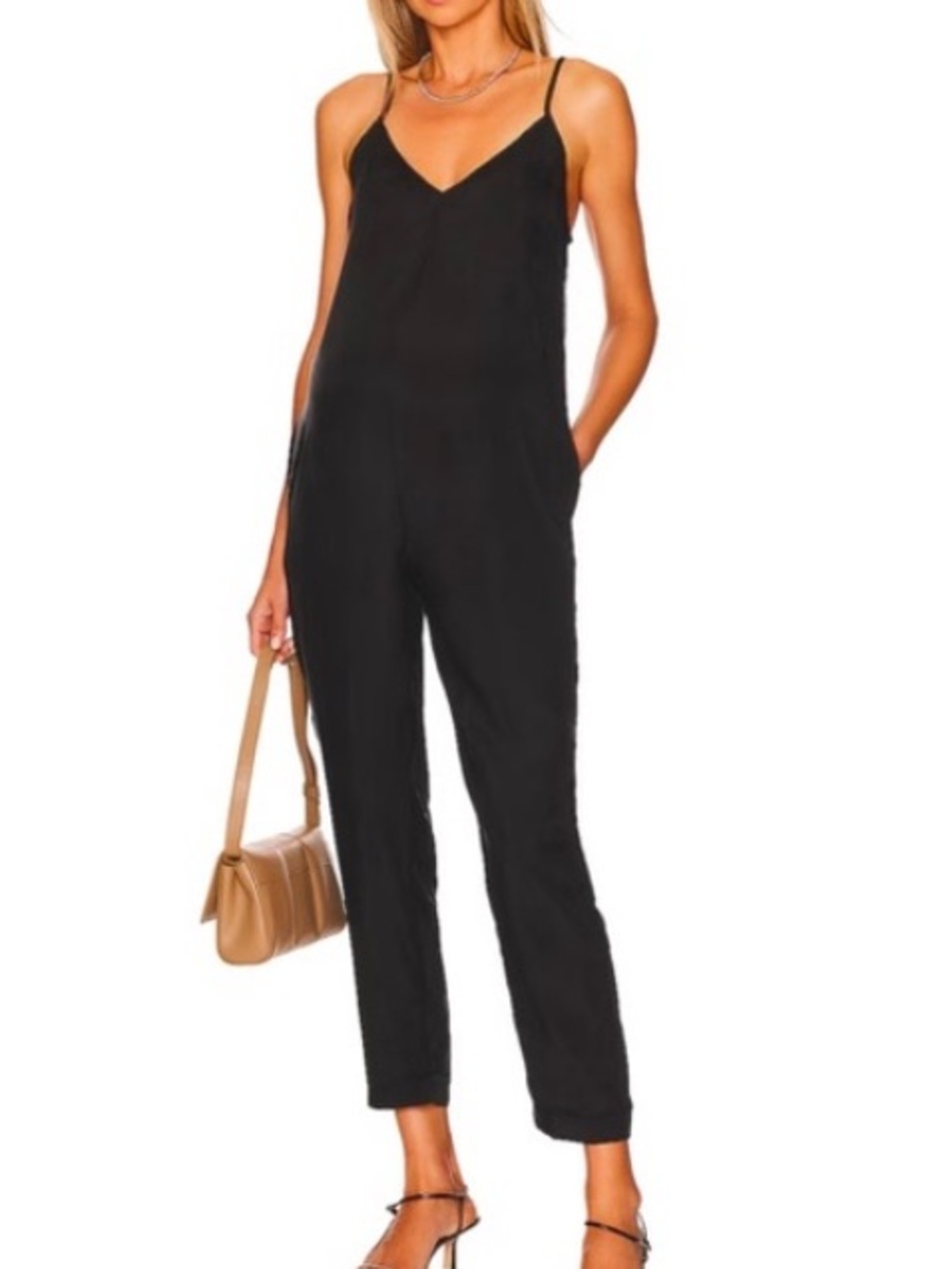 Hatch Georgie Size Small Black Maternity Jumpsuit